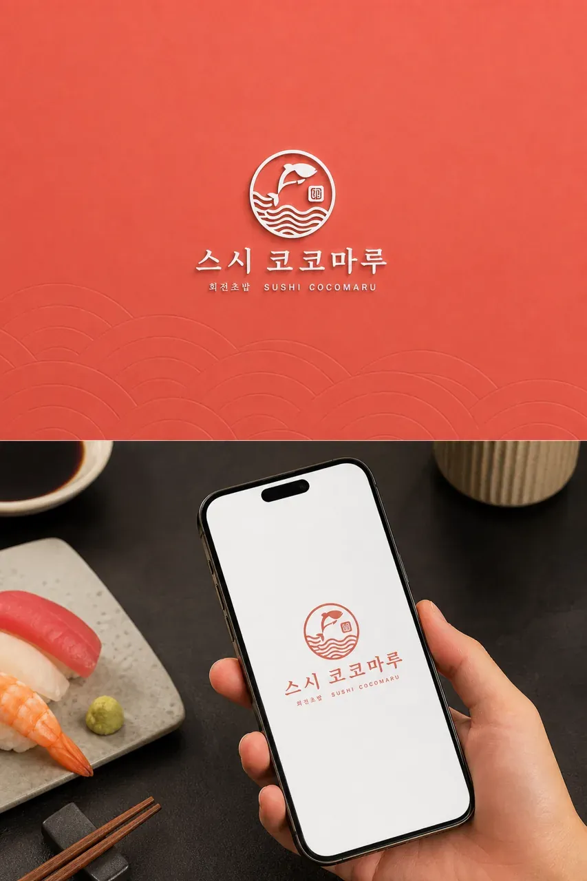 음식점·외식 로고 디자인 — 지나가는 손님도 발걸음 멈추게 하는 스시 루 음식점 로고