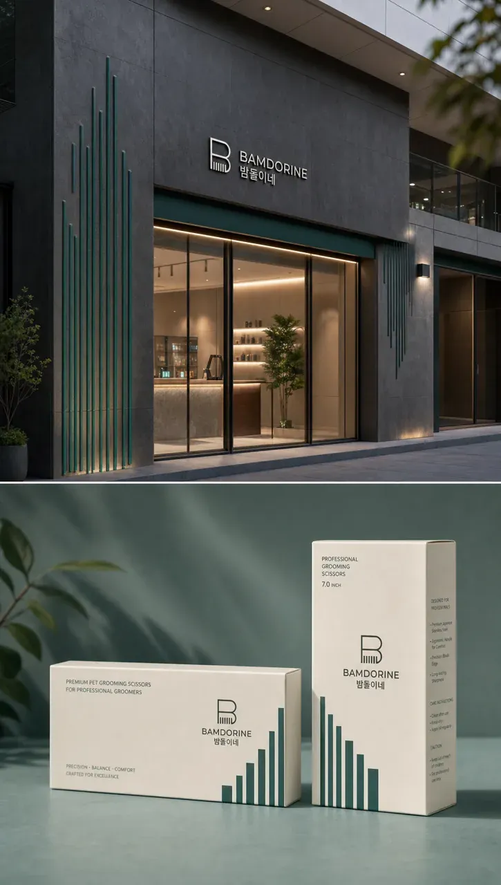 반려동물 로고 디자인 — 모던하고 세련된 조합형 반려동물 브랜드 로고