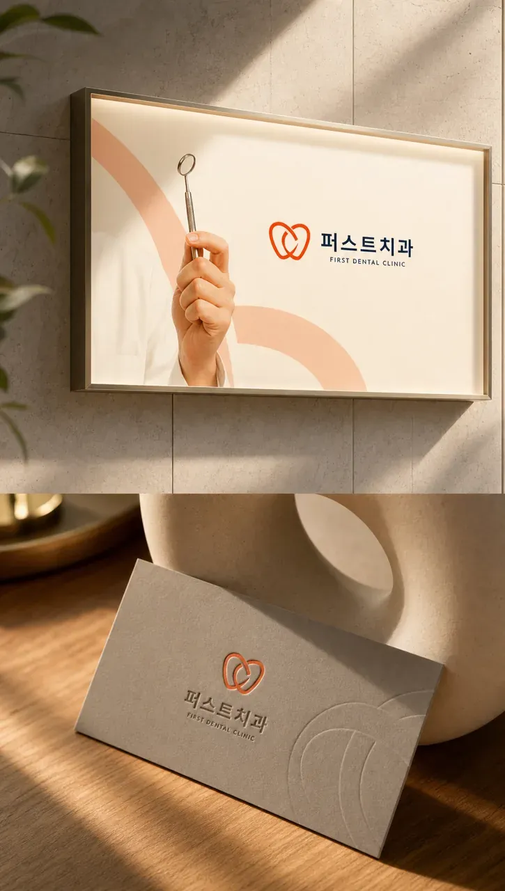 치과 로고 디자인 — 따뜻한 신뢰 치과 로고