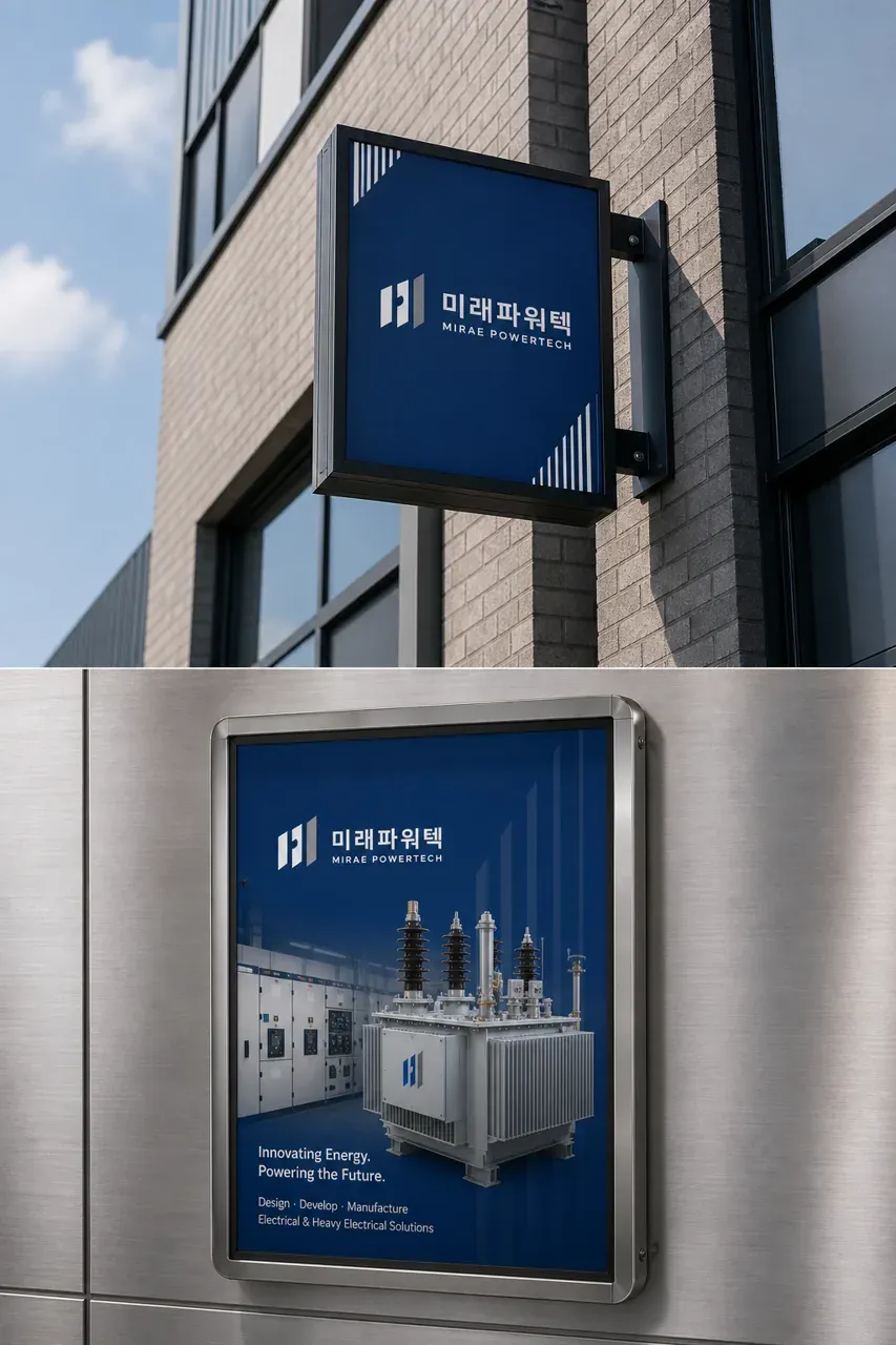 제조·유통 로고 디자인 — 기술력과 신뢰를 담은 에너지 혁신 제조·유통 기업 로고