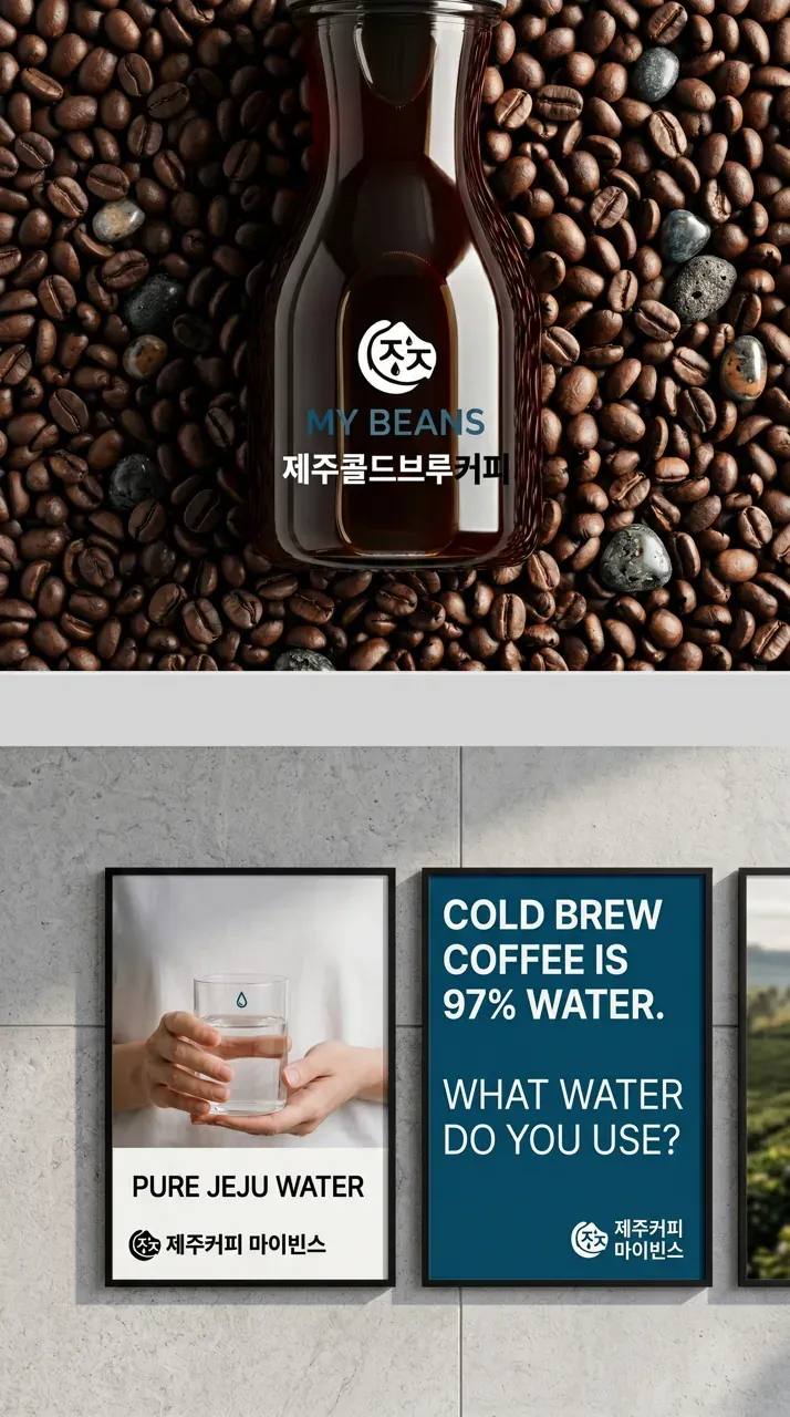 카페·베이커리 로고 디자인 — 제주의 깨끗한 물이 만드는 차별화된 콜드브루 카페 로고