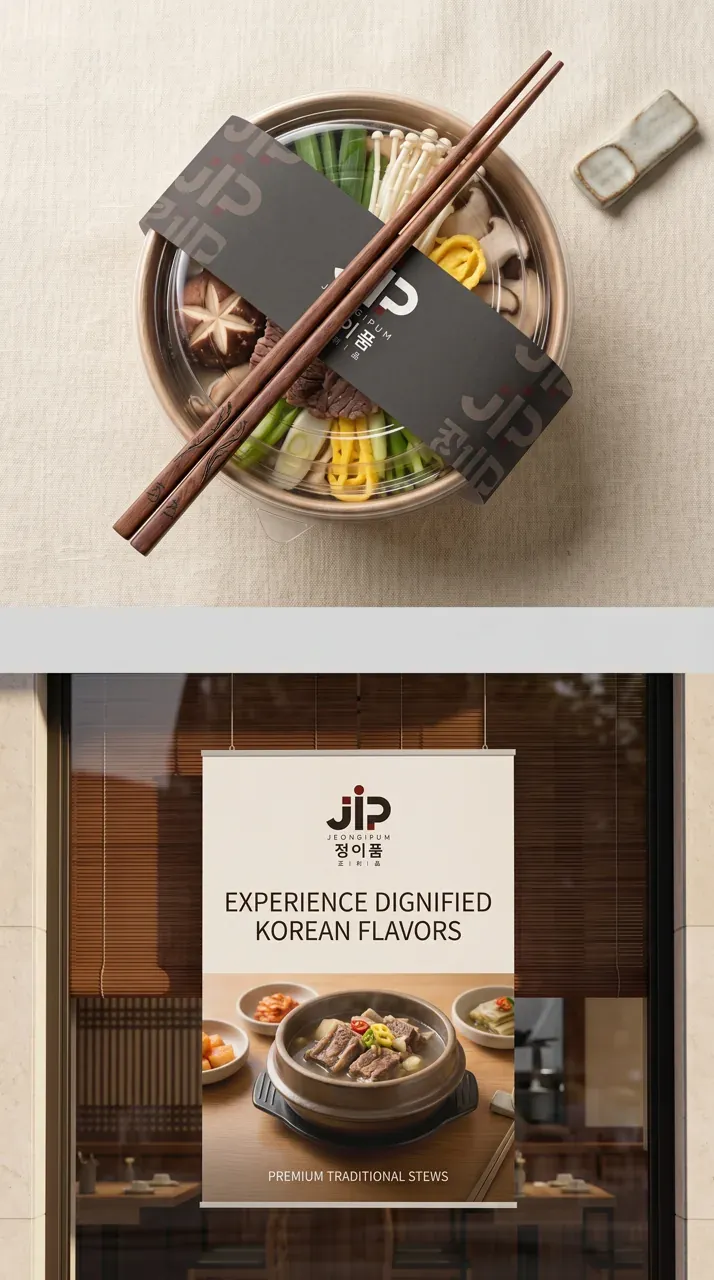 그 외 로고 디자인 — 전통의 품격을 현대에 담다 브랜드 로고 적용 예시
