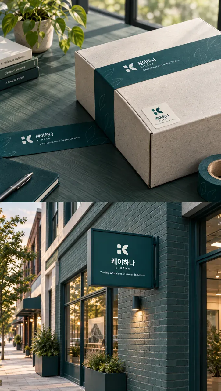 제조·유통 로고 디자인 — 모던하고 세련된 조합형 제조·유통 기업 로고