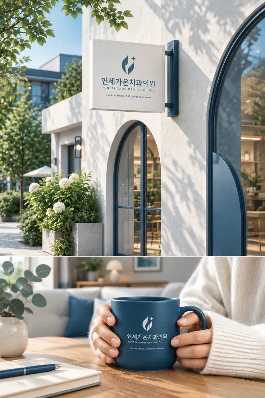 치과 로고 디자인 — 미니멀한 심볼형 치과 로고