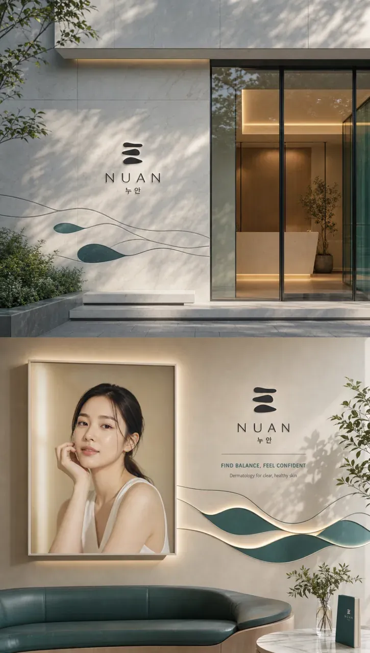 병원·의원 로고 디자인 — 따뜻한 곡선의 미니멀리즘 병원 로고