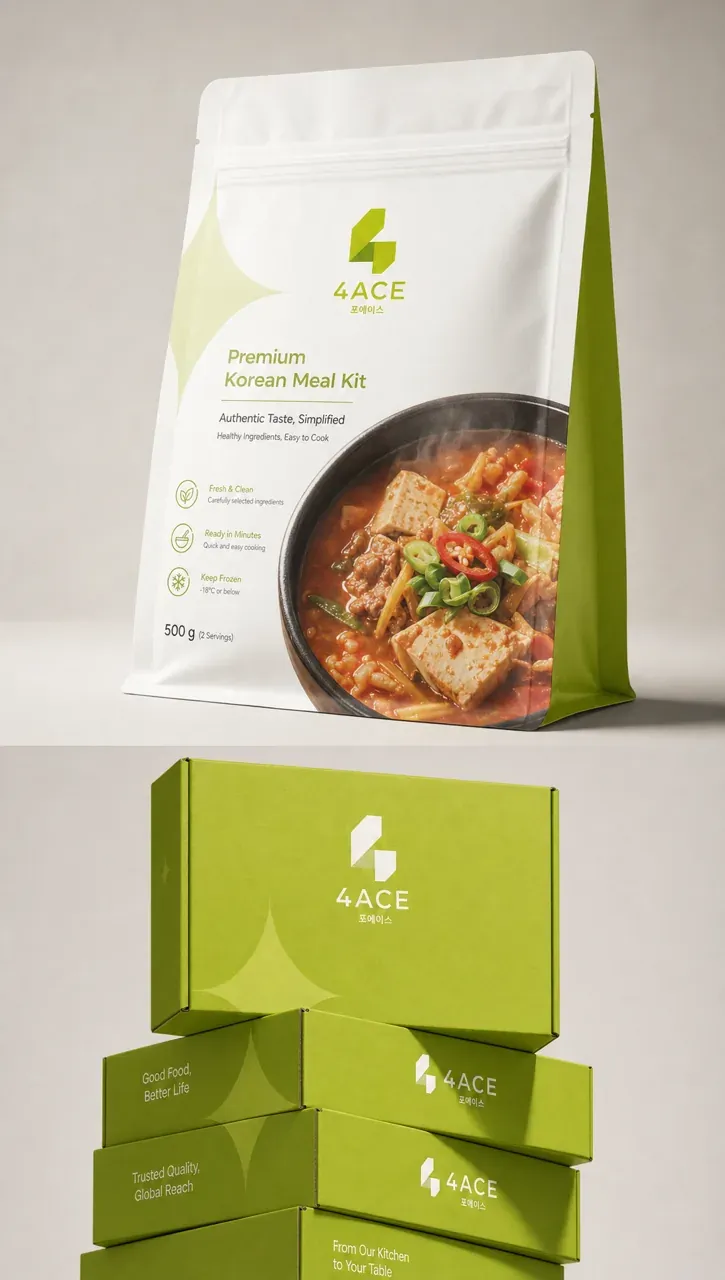 제조·유통 로고 디자인 — 모던하고 세련된 조합형 제조·유통 기업 로고