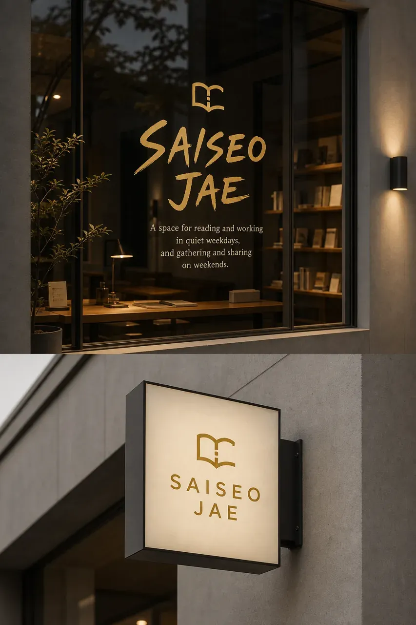 그 외 로고 디자인 — 혼자와 함께 사이의 공간 브랜드 로고 적용 예시