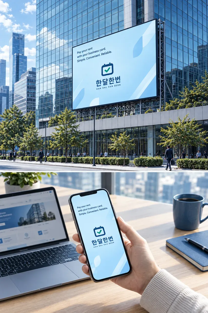 금융·부동산 로고 디자인 — 월간 리듬의 카드 결제 금융·부동산 기업 로고