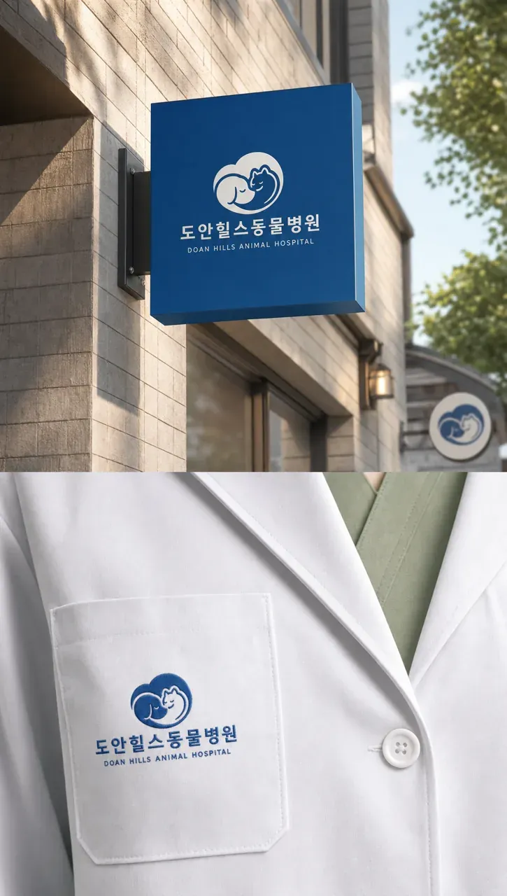 반려동물 로고 디자인 — 의 H 치유와 신뢰 반려동물 브랜드 로고