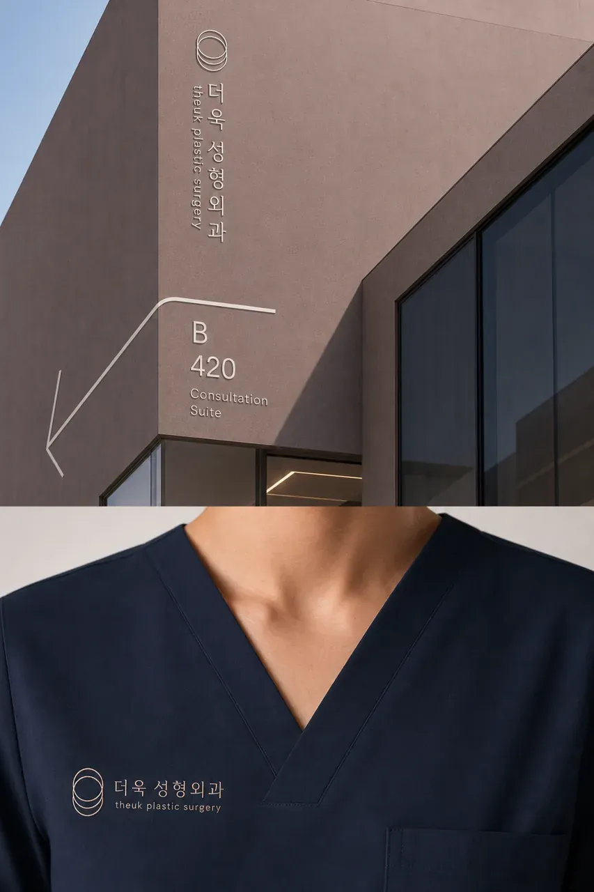 병원·의원 로고 디자인 — 고객이 신뢰하는 프리미엄 안티에이징 전문의 더욱 성형 병원 로고