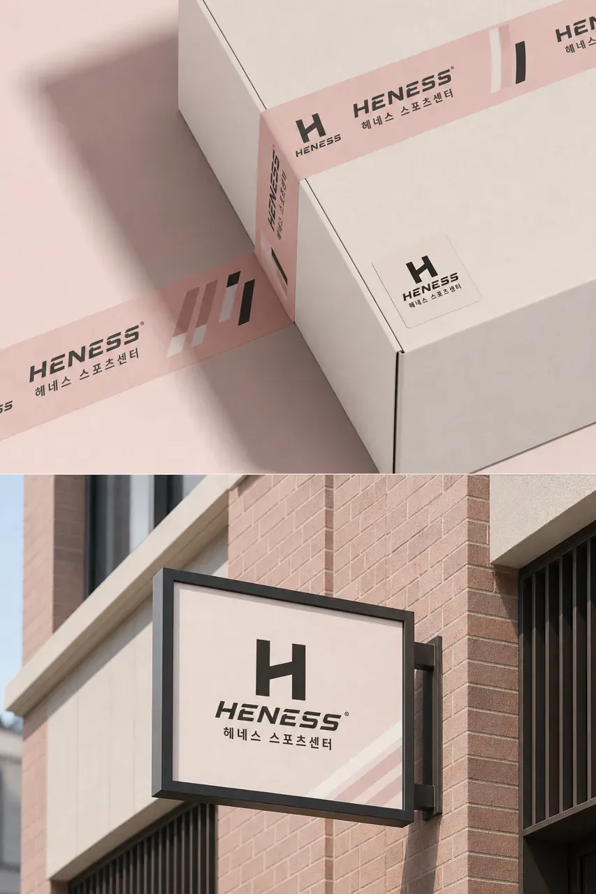 스포츠·피트니스 로고 디자인 — 흐름과 신뢰의 통합 엠블럼 스포츠 브랜드 로고 적용 예시