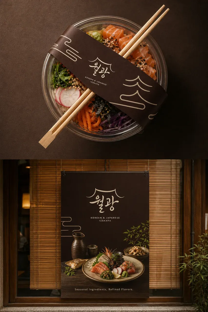 그 외 로고 디자인 — 밤하늘 달빛을 담은 캘리그라피 로고타입 브랜드 로고