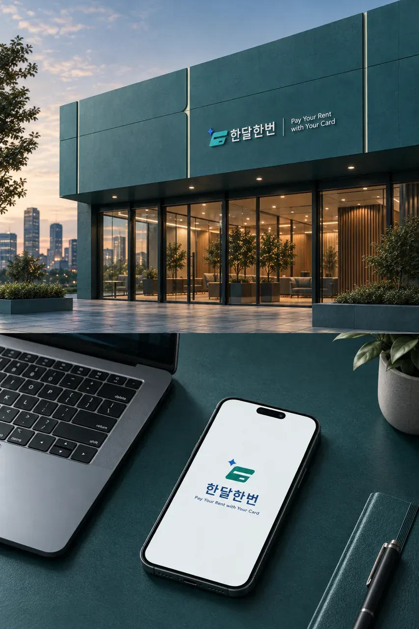 금융·부동산 로고 디자인 — 월간 리듬의 신뢰 카드 결제 금융·부동산 기업 로고