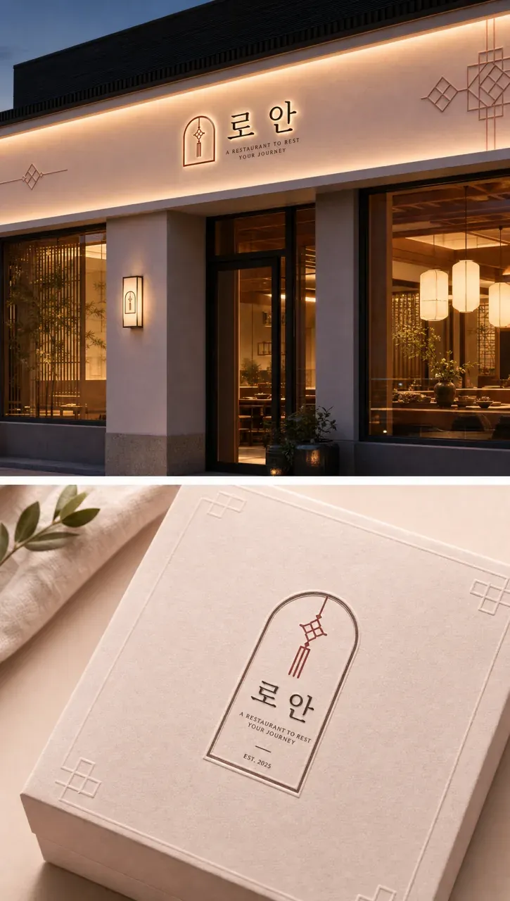 음식점·외식 로고 디자인 — 낯선 길의 따뜻한 쉼표 음식점 로고