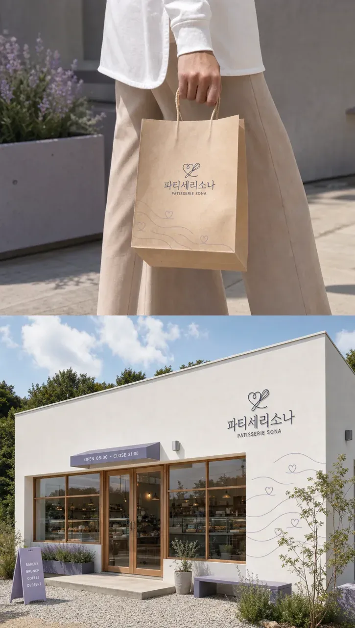 카페·베이커리 로고 디자인 — 신뢰와 따뜻함의 현대적 조화 카페 로고 적용 예시