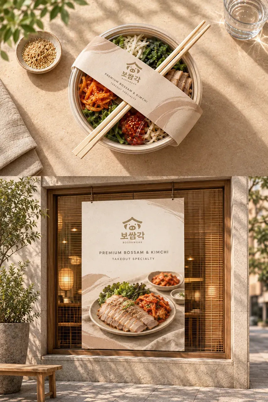 음식점·외식 로고 디자인 — 정감의 미니멀 심볼 음식점 로고