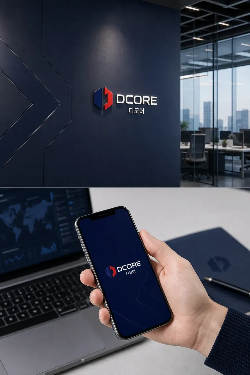 제조·유통 로고 디자인 — 모던하고 세련된 조합형 제조·유통 기업 로고