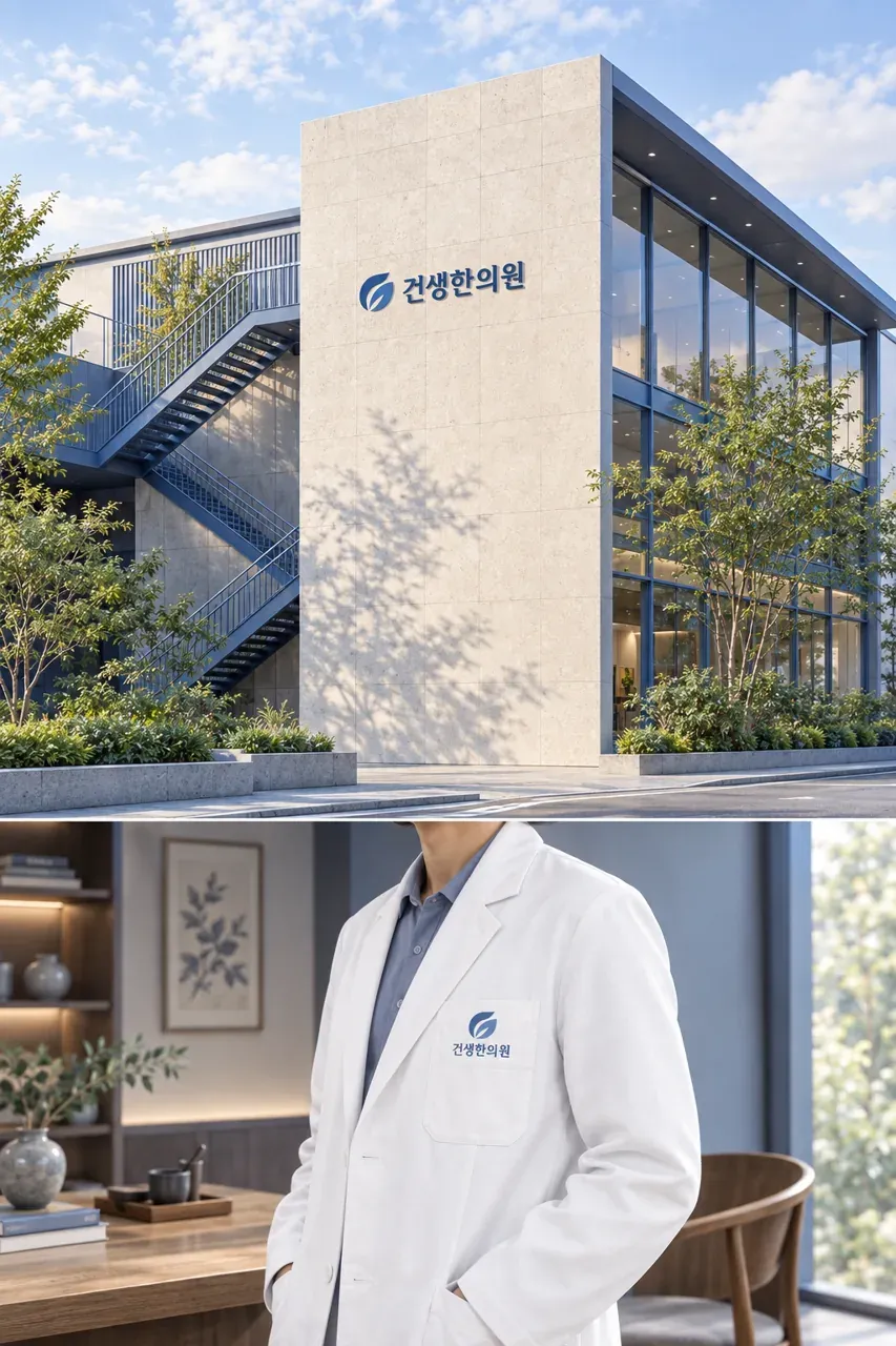 한의원·한방 로고 디자인 — 세포 재생의 형상화 한의원 로고
