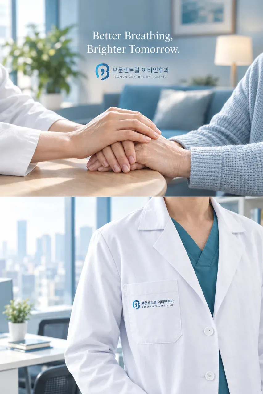 병원·의원 로고 디자인 — 신뢰와 안온함의 모던 심볼 병원 로고 적용 예시