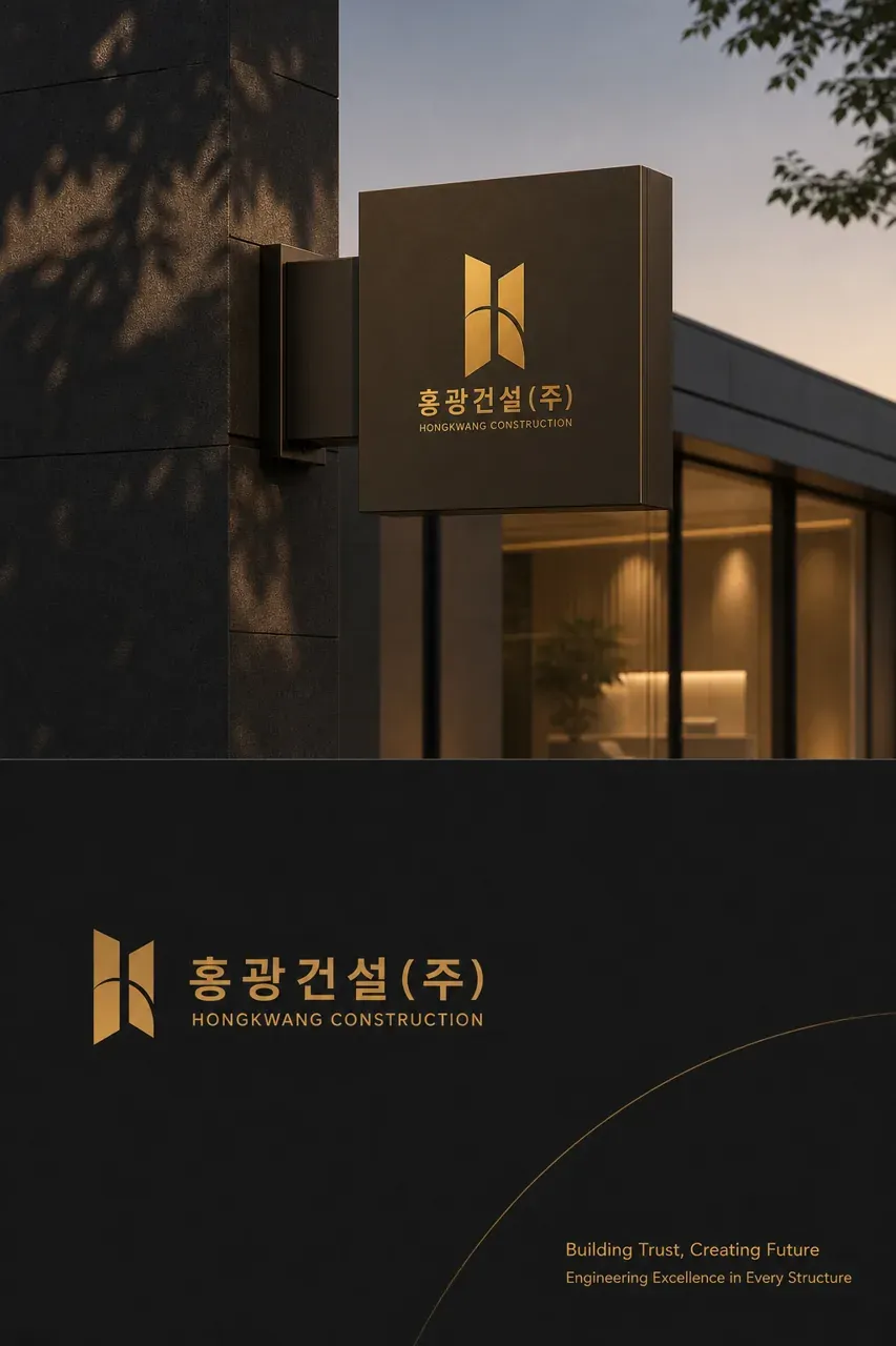 건설·인테리어 로고 디자인 — 신뢰받는 건설 파트너 건설·인테리어 기업 로고