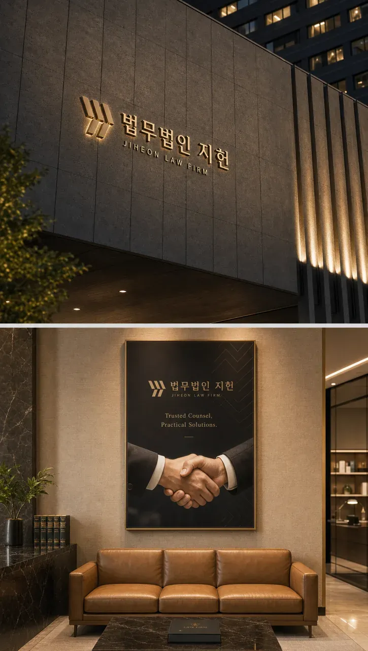 법률·세무·특허 로고 디자인 — 신뢰의 기하학 정의의 형태 법률사무소 로고