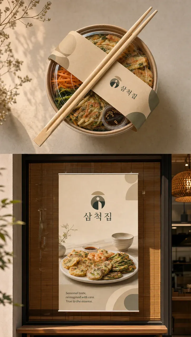 음식점·외식 로고 디자인 — 클래식한 조합형 음식점 로고