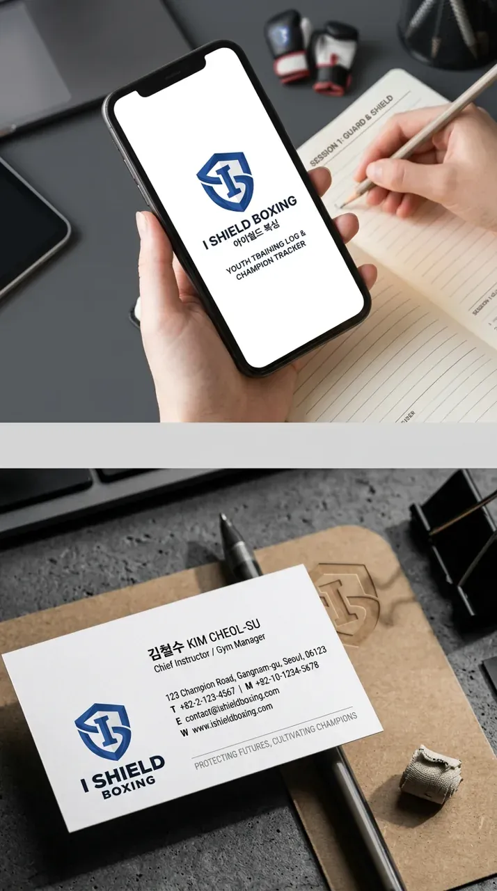 스포츠·피트니스 로고 디자인 — 미래 챔피언을 키우는 든든한 보호막 스포츠 브랜드 로고