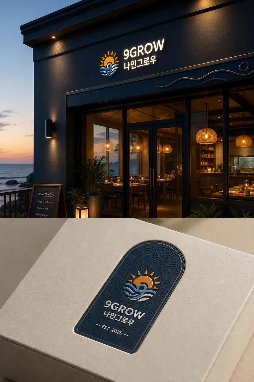 음식점·외식 로고 디자인 — 모던하고 세련된 조합형 음식점 로고