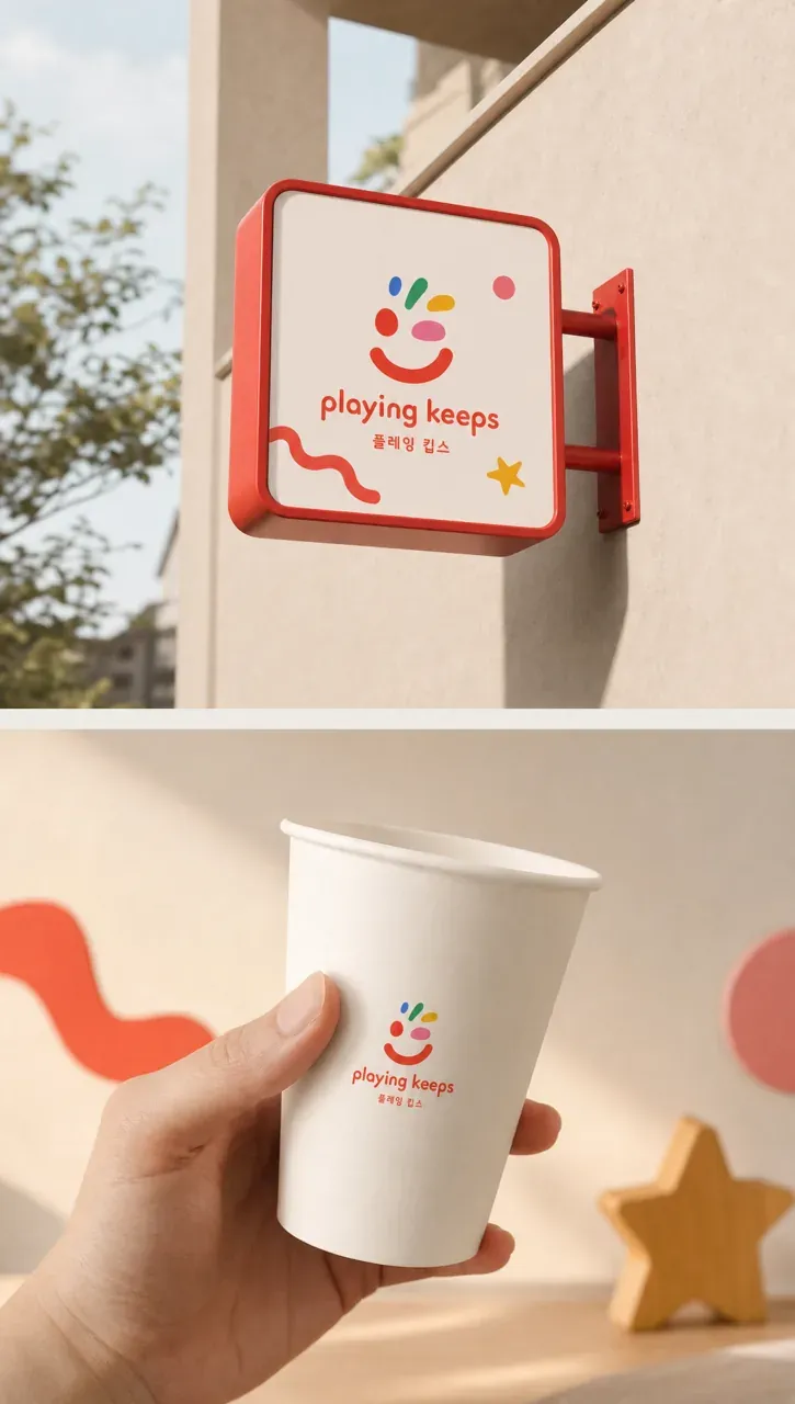 제조·유통 로고 디자인 — 귀엽고 경쾌한 조합형 제조·유통 기업 로고