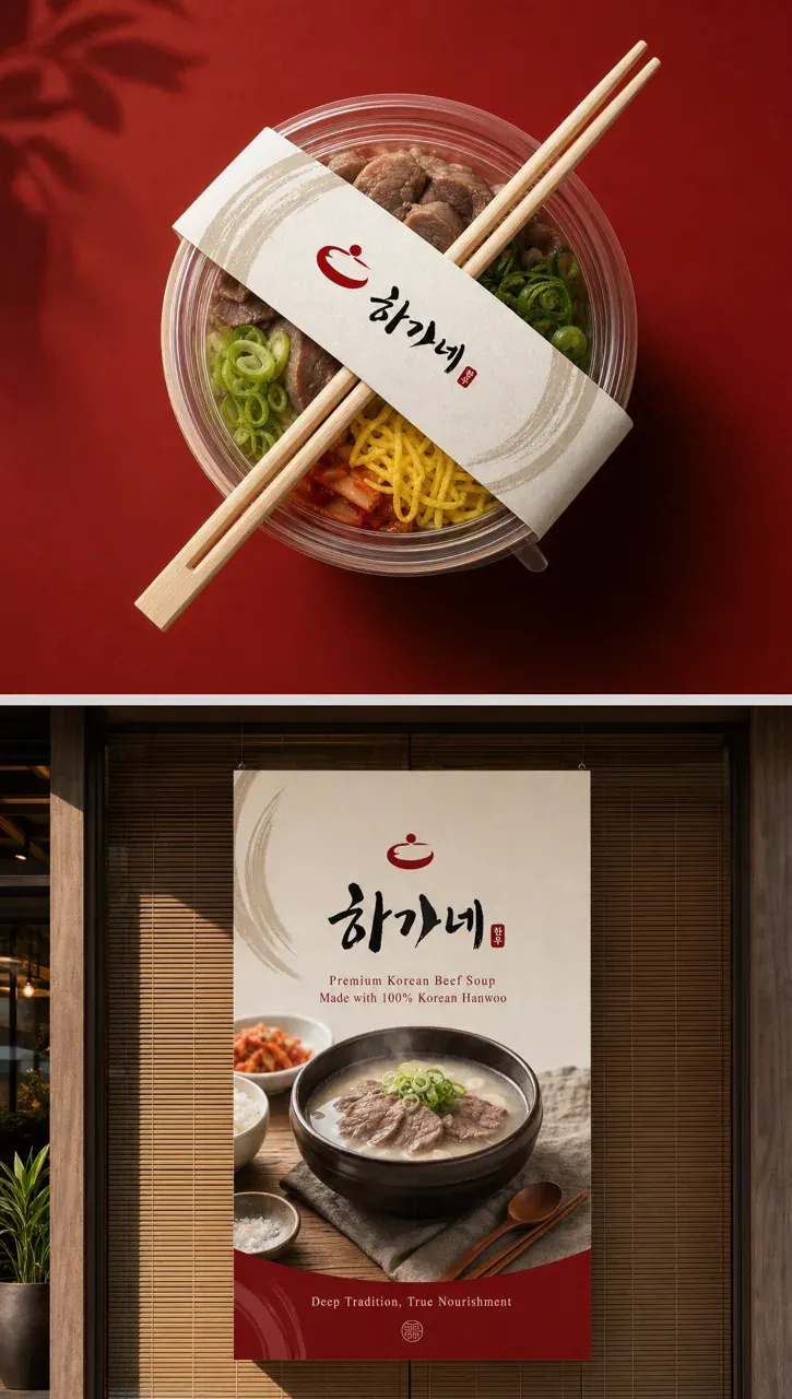 음식점·외식 로고 디자인 — 한우의 따뜻함 음식점 로고