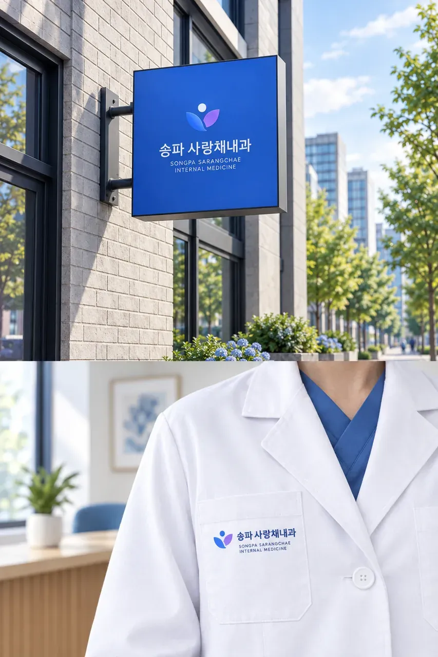 병원·의원 로고 디자인 — 신뢰감 있는 조합형 병원 로고