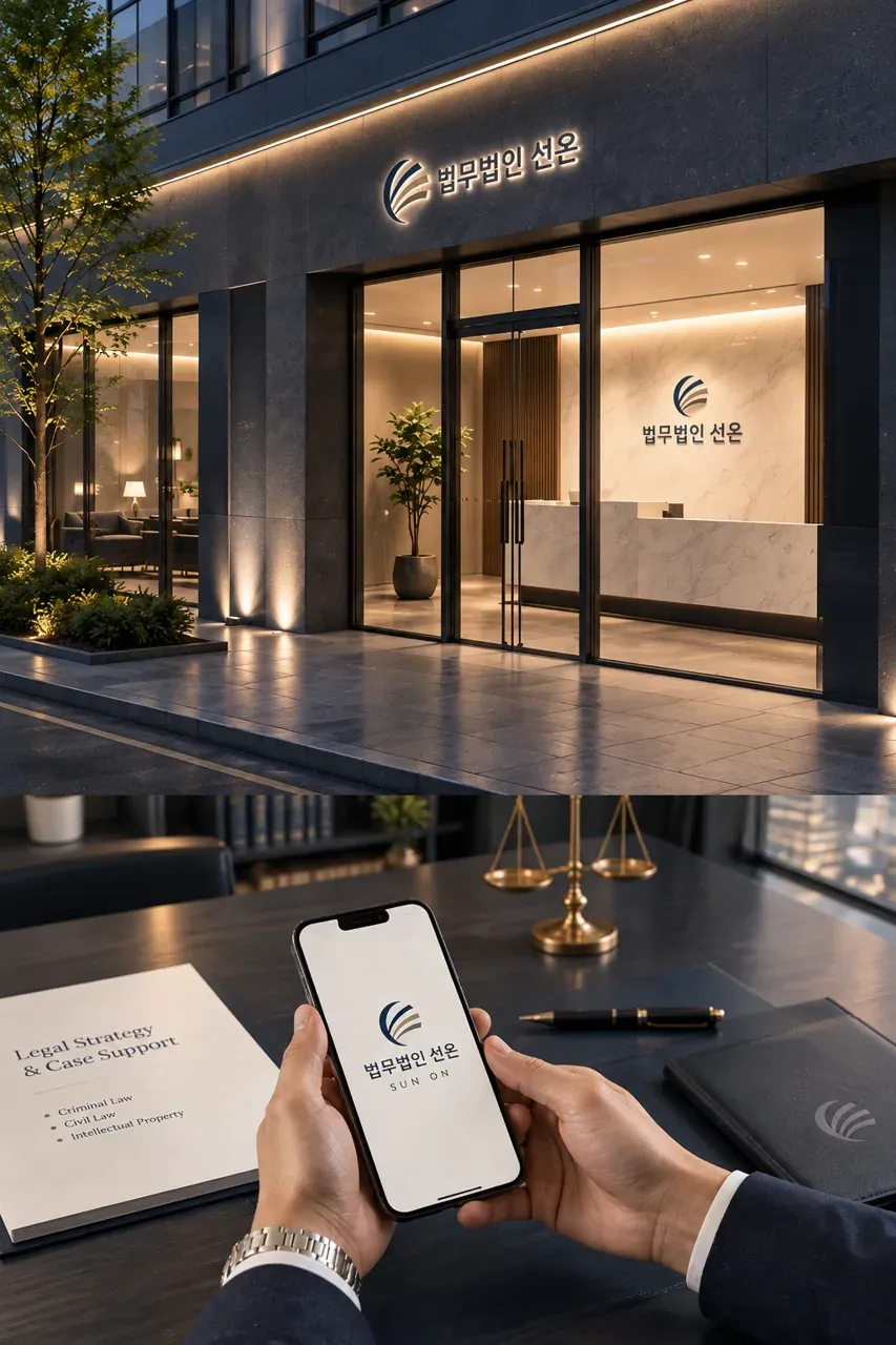 법률·세무·특허 로고 디자인 — 모던하고 세련된 심볼형 법률사무소 로고