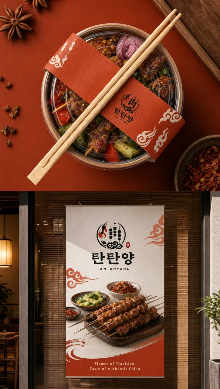 음식점·외식 로고 디자인 — 클래식한 엠블럼 음식점 로고