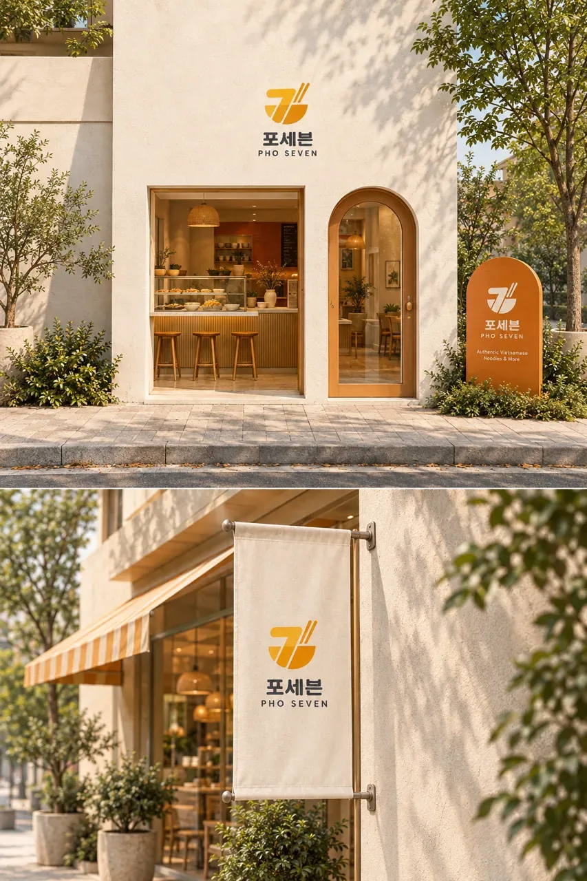 음식점·외식 로고 디자인 — 정성을 담은 숫자 7의 정체 음식점 로고