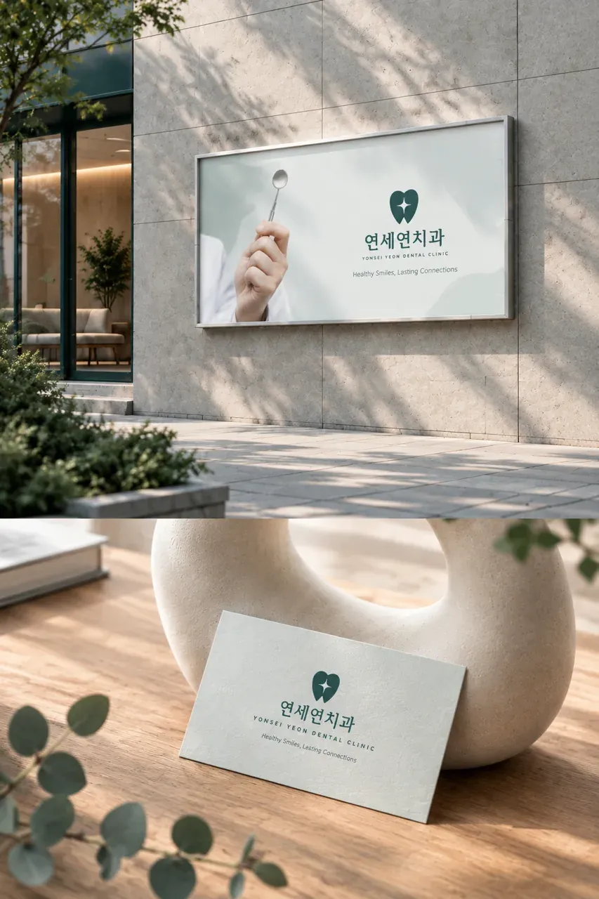 치과 로고 디자인 — 인연을 겹겹이 의 신뢰 심볼 치과 로고