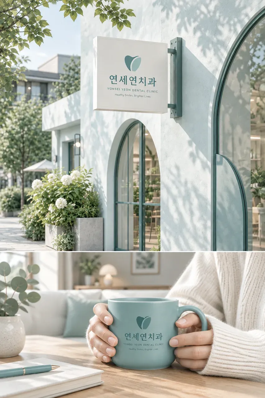 치과 로고 디자인 — 시간의 층을 그은 인연 심볼 치과 로고