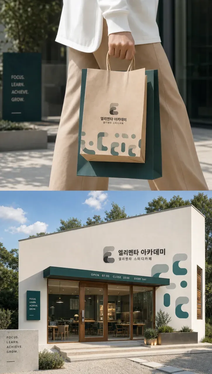 교육·학원 로고 디자인 — 정제된 체계 학원 로고