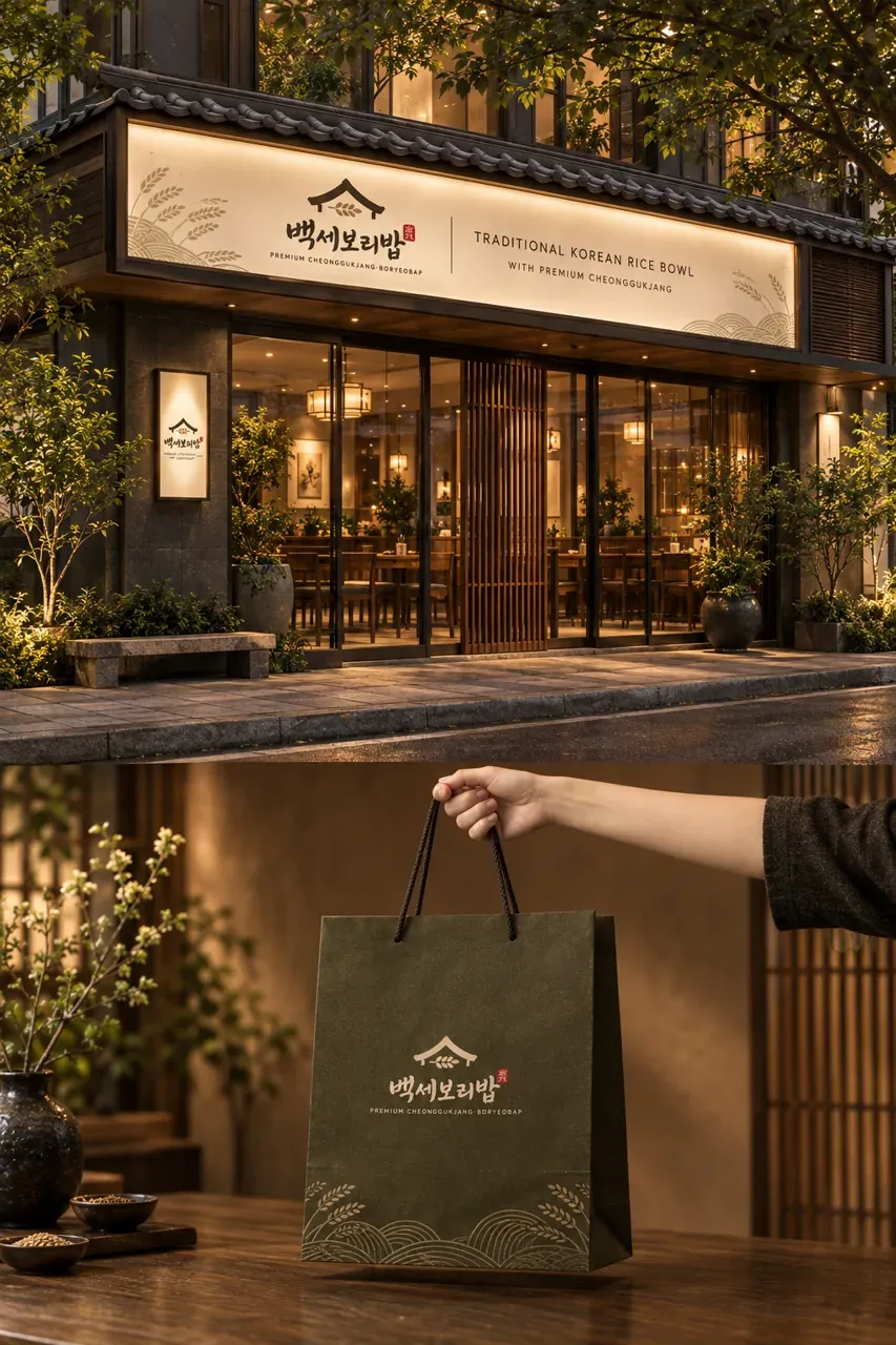 음식점·외식 로고 디자인 — 한글의 세련된 표정 음식점 로고