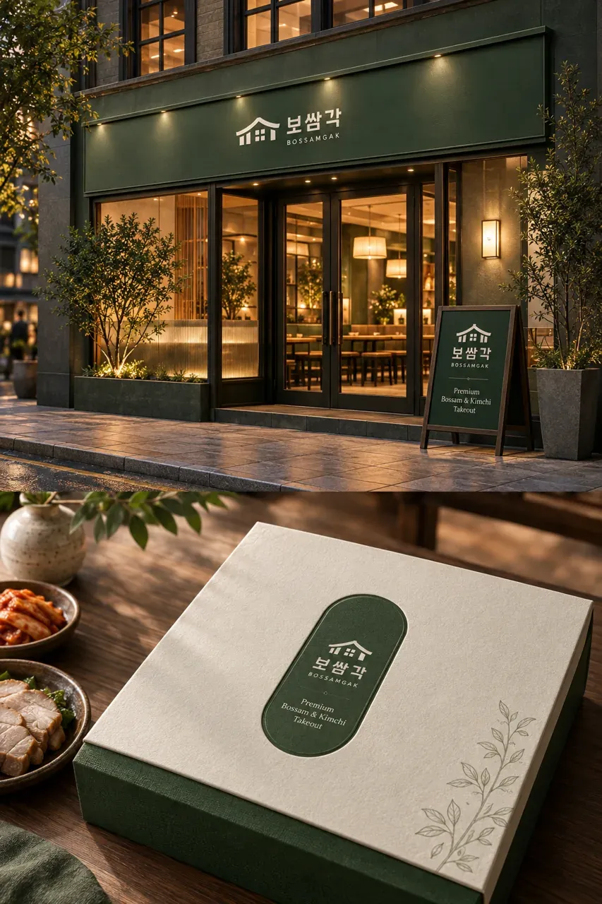 음식점·외식 로고 디자인 — 정성의 따뜻함을 담은 현대 음식점 로고