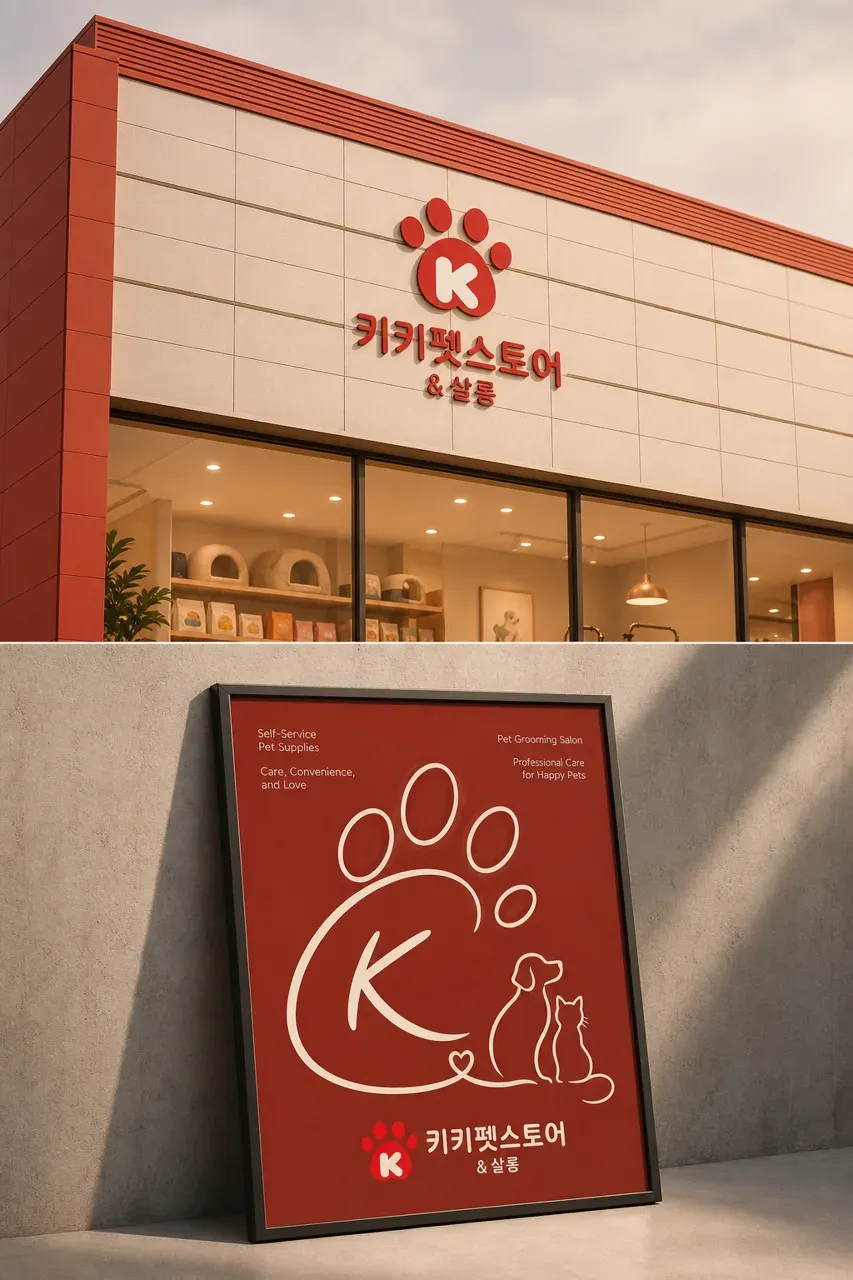 반려동물 로고 디자인 — 따뜻한 동행 하나 되는 미소 반려동물 브랜드 로고