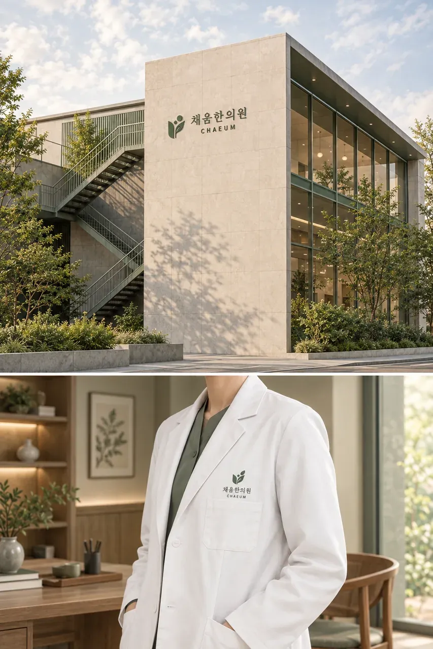 한의원·한방 로고 디자인 — 달의 변화에 담은 온전한 회복 한의원 로고