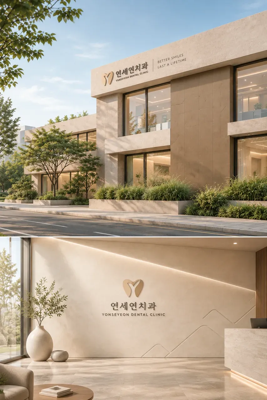치과 로고 디자인 — 미니멀한 심볼형 치과 로고