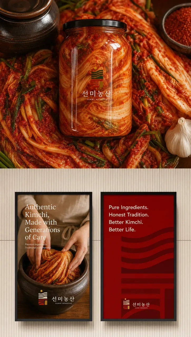 농식품·축산 로고 디자인 — 정성의 라인 농식품 브랜드 로고