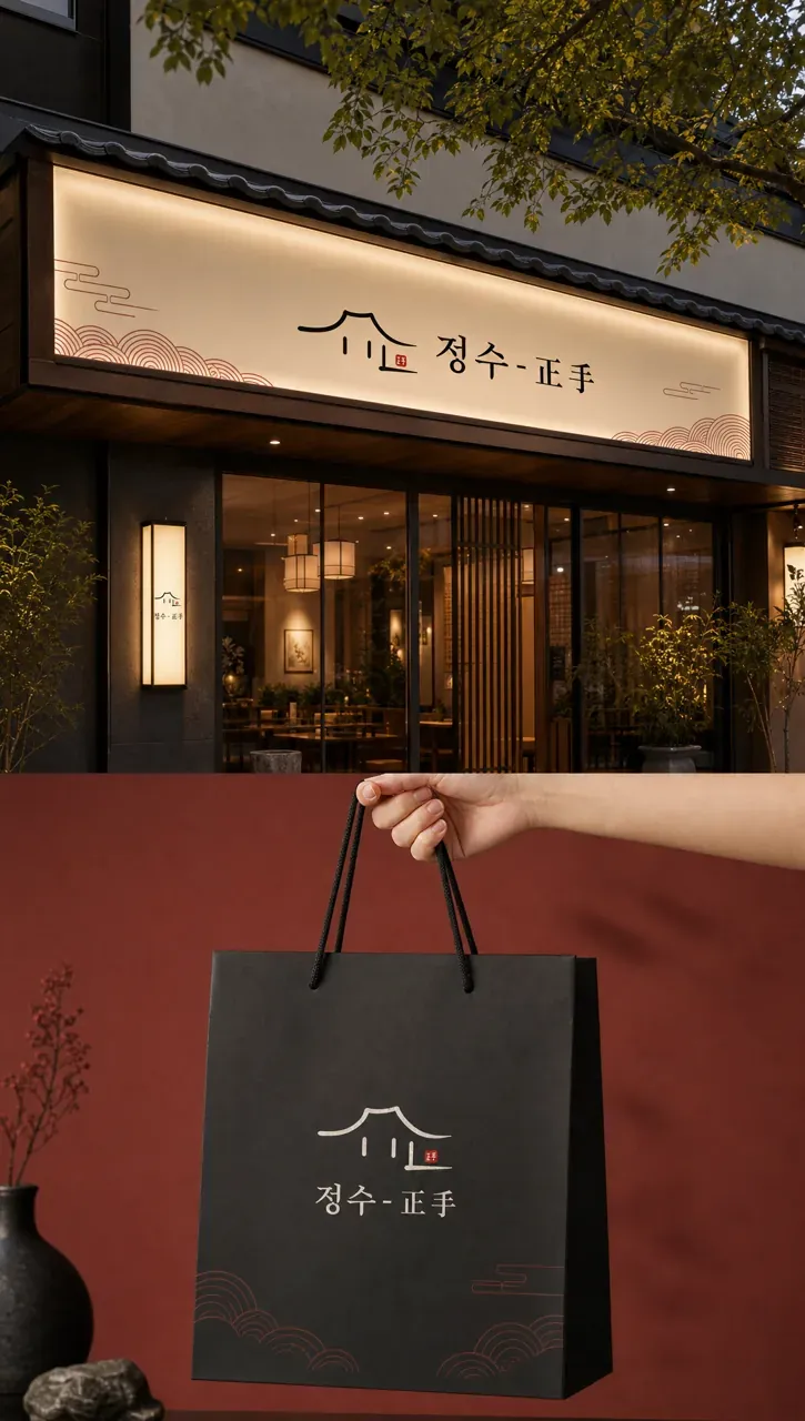 음식점·외식 로고 디자인 — 손길 속 정갈한 미 음식점 로고