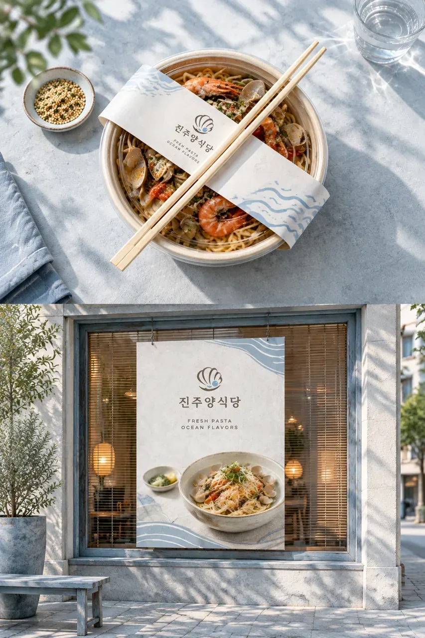 음식점·외식 로고 디자인 — 뻘 속에서 빛나다 음식점 로고