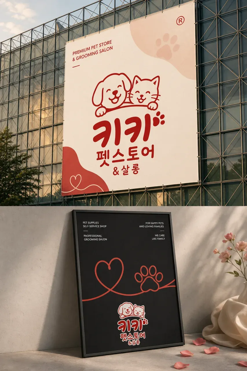 반려동물 로고 디자인 — 친근한 미소로 전하는 반려동물 케어 반려동물 브랜드 로고