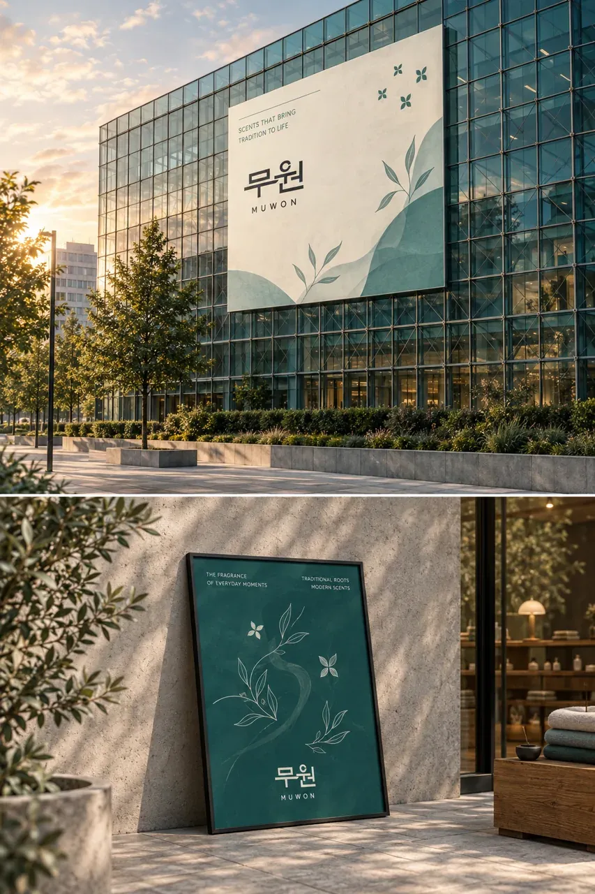 제조·유통 로고 디자인 — 미니멀한 워드마크 제조·유통 기업 로고
