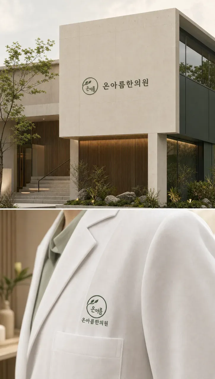 한의원·한방 로고 디자인 — 균형으로 완성한 아름다움 한의원 로고