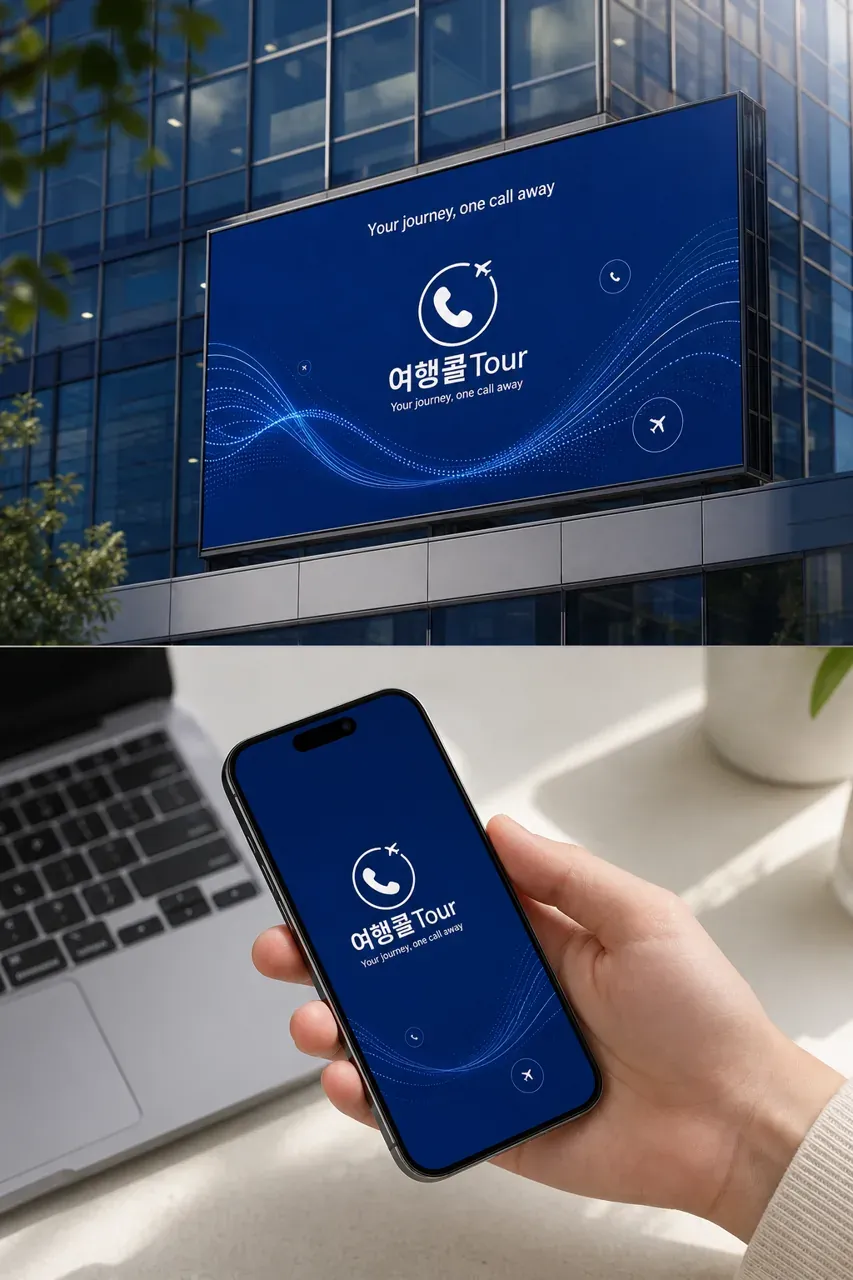 숙박·관광 로고 디자인 — 연결과 여정의 심플 숙박·관광 브랜드 로고