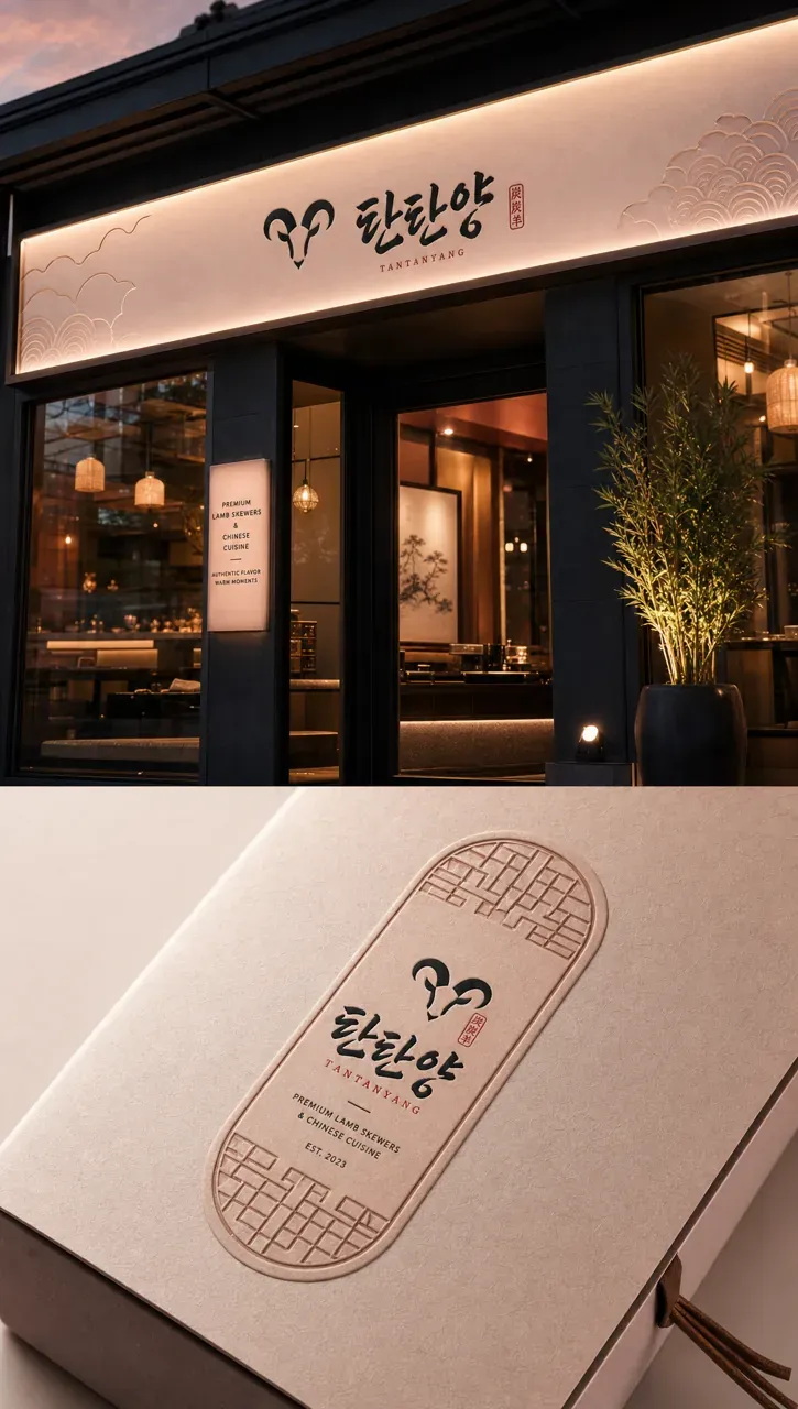 음식점·외식 로고 디자인 — 불향의 강렬함과 현대의 편안함 음식점 로고